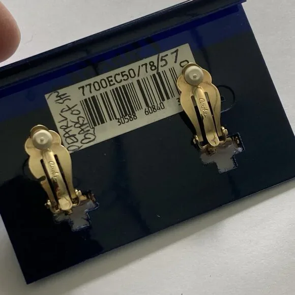 VTG Carolee Earrings Rhinestone Clip Statement Wedding Simulated Diamond Pearls - Picture 12 of 12